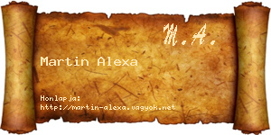 Martin Alexa névjegykártya